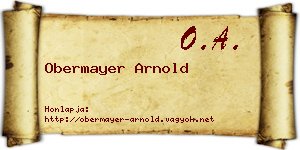 Obermayer Arnold névjegykártya