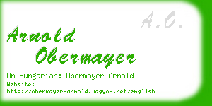 arnold obermayer business card